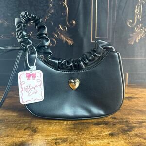 Faux Leather Crescent Shoulder Bag